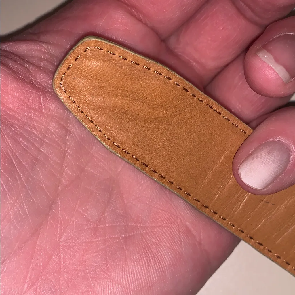 LRL Ralph Lauren Italian Leather Sage Green Croc Embossed Belt Silver Buckle S - Image 11