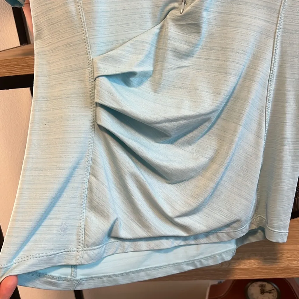 Athleta Pacifica Wrap Front UPF 50+ Teal Short Sleeve Top Tee, M - Image 4