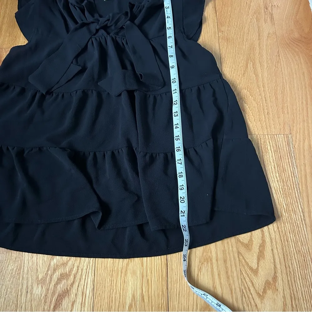 Monteau Black Ruffled Blouse - Image 3