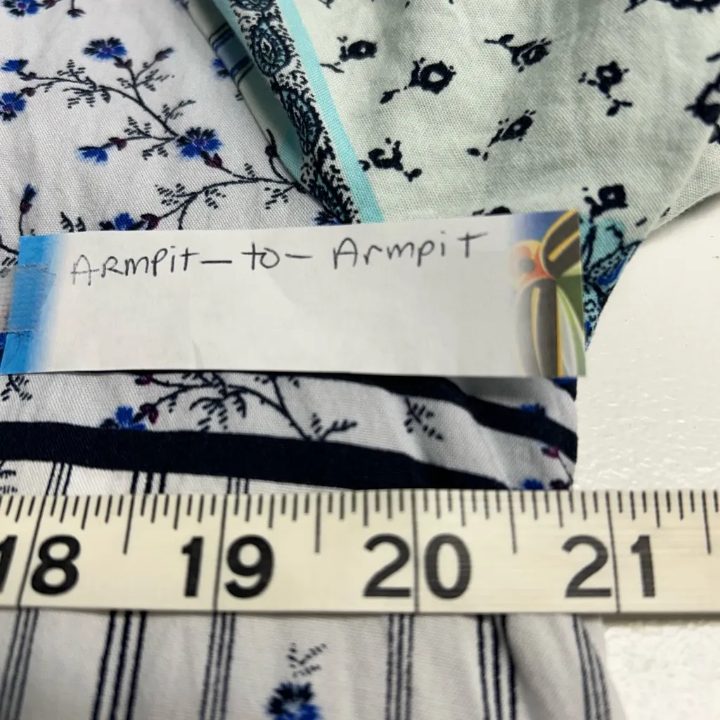 Loft Patchwork Patterned Boho Peasant Blouse - Image 5