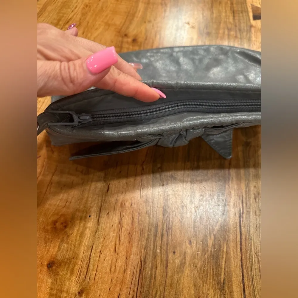 Fashion Right Vintage 80s Clutch Purse Gray - Image 4