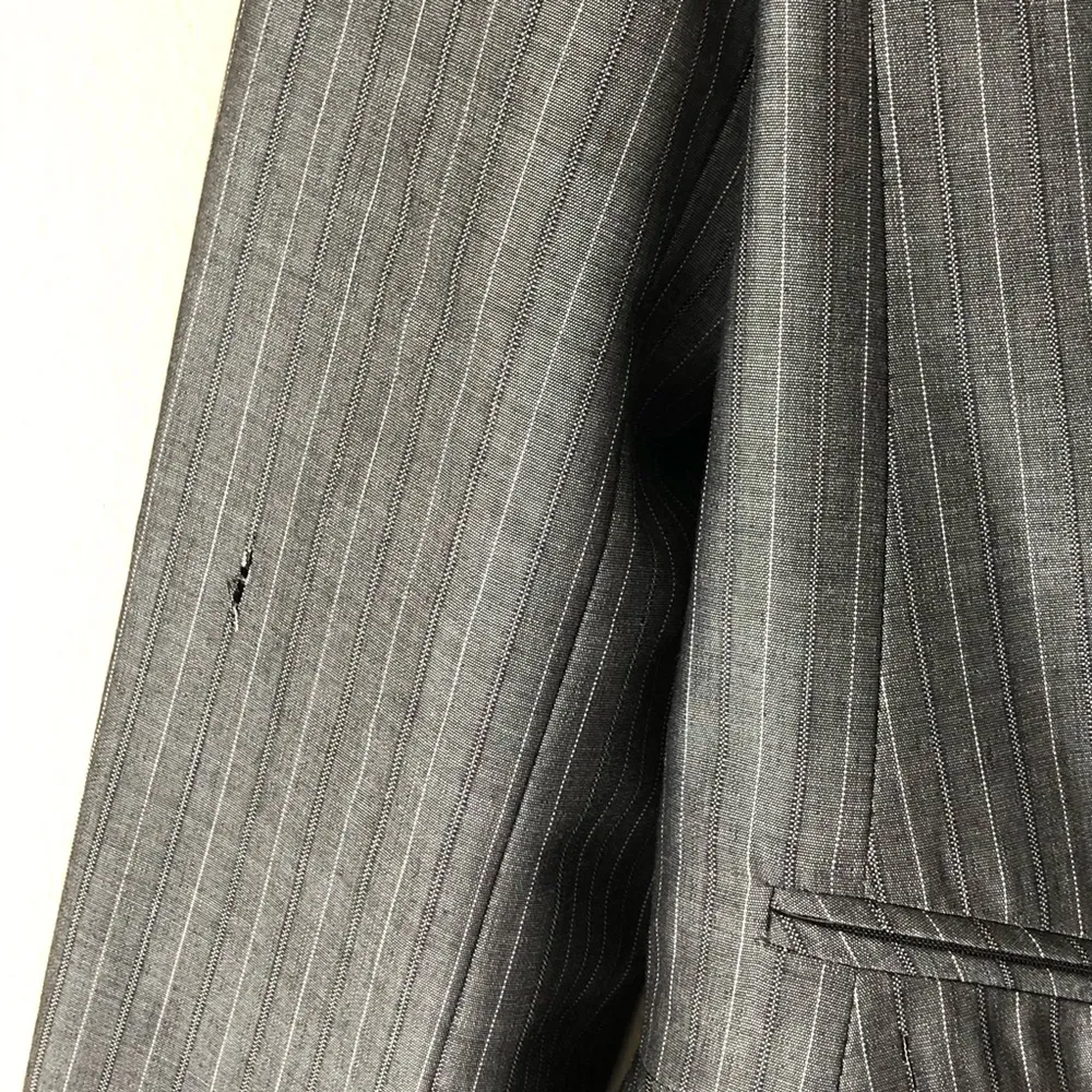 Loft  | Gray Pinstriped Wool Blend Blazer - Image 16
