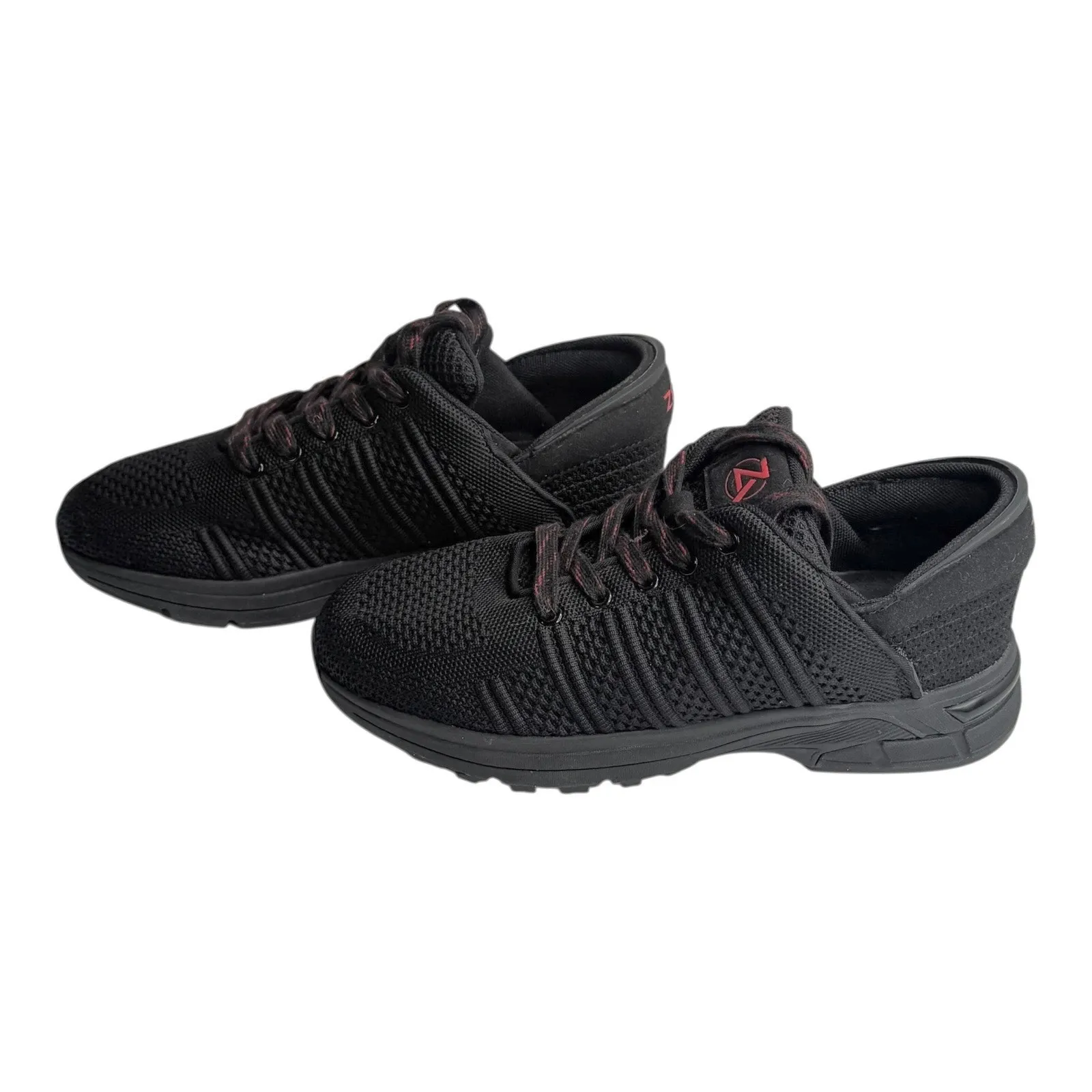 Zeba Black Ember Women's Walking Shoe 9 Hands Free Slip On Knit Lace Up Sneakers - Image 4