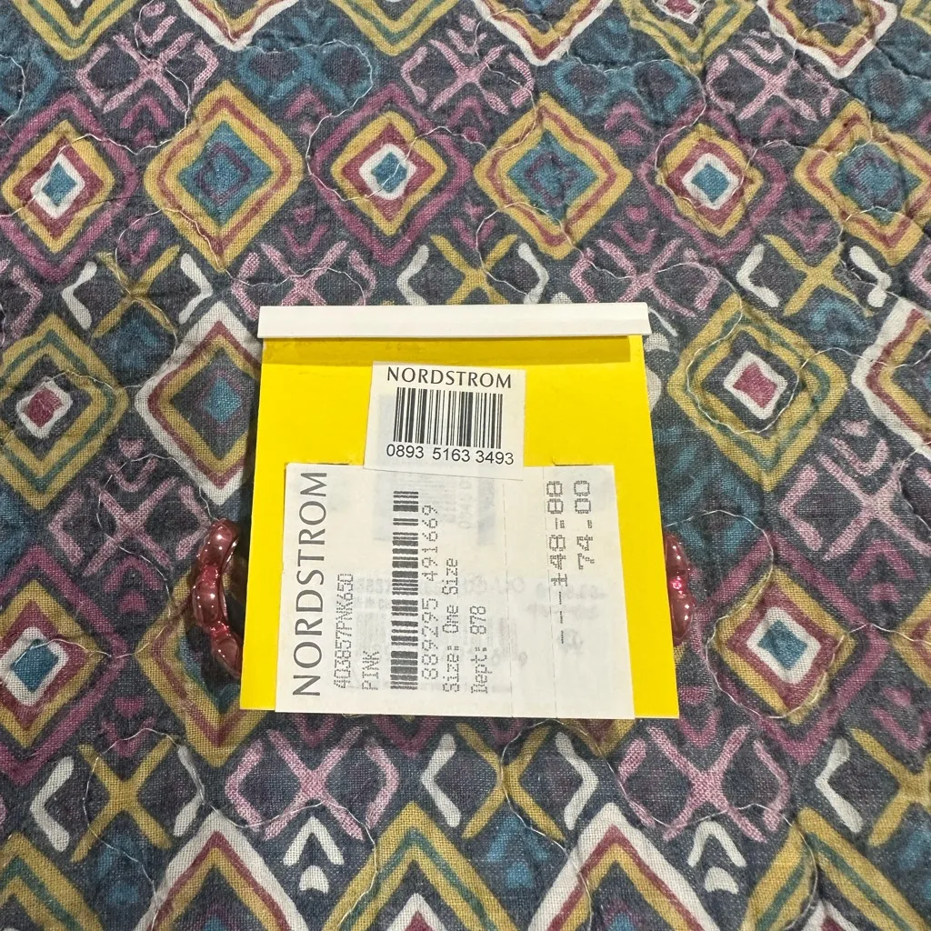 Kurt Geiger Pink Beaded Hoop Earrings - Image 2