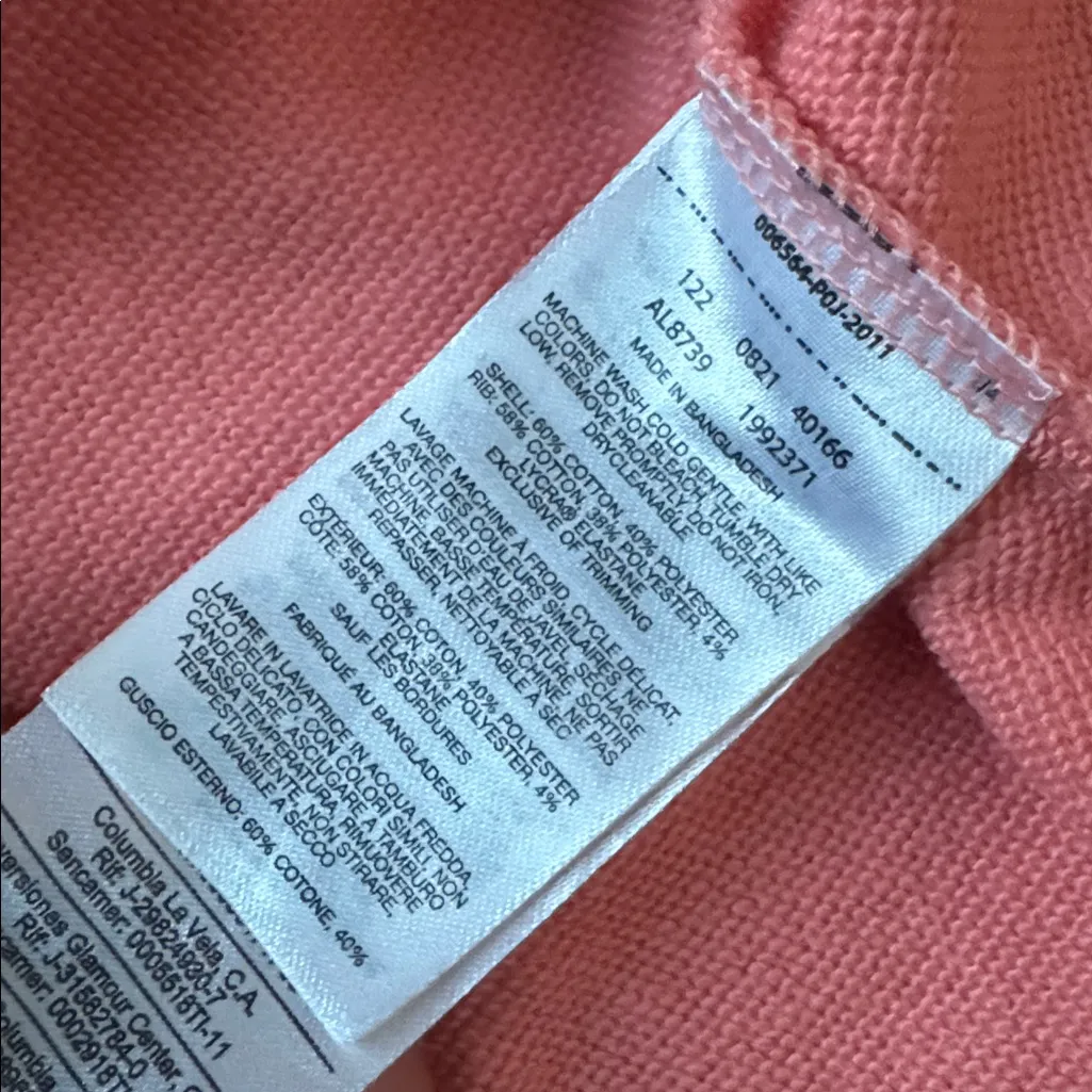 Columbia Peach Pink Sweat Drawstring Dress SIZE L - Image 5