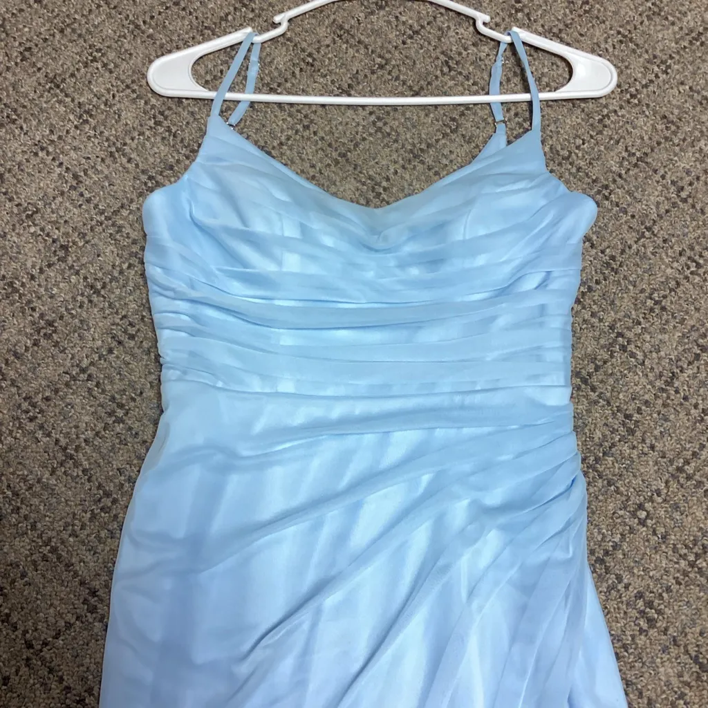 Azazie Deandra Sky Blue Floor Length Chiffon Dress * Size 2 * Prom Dress - Image 6
