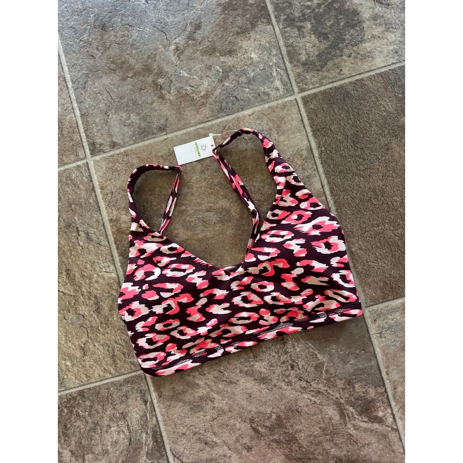 Offline By Aerie Goals Plunge Sports Bra Maplewood
Size Small - Image 4