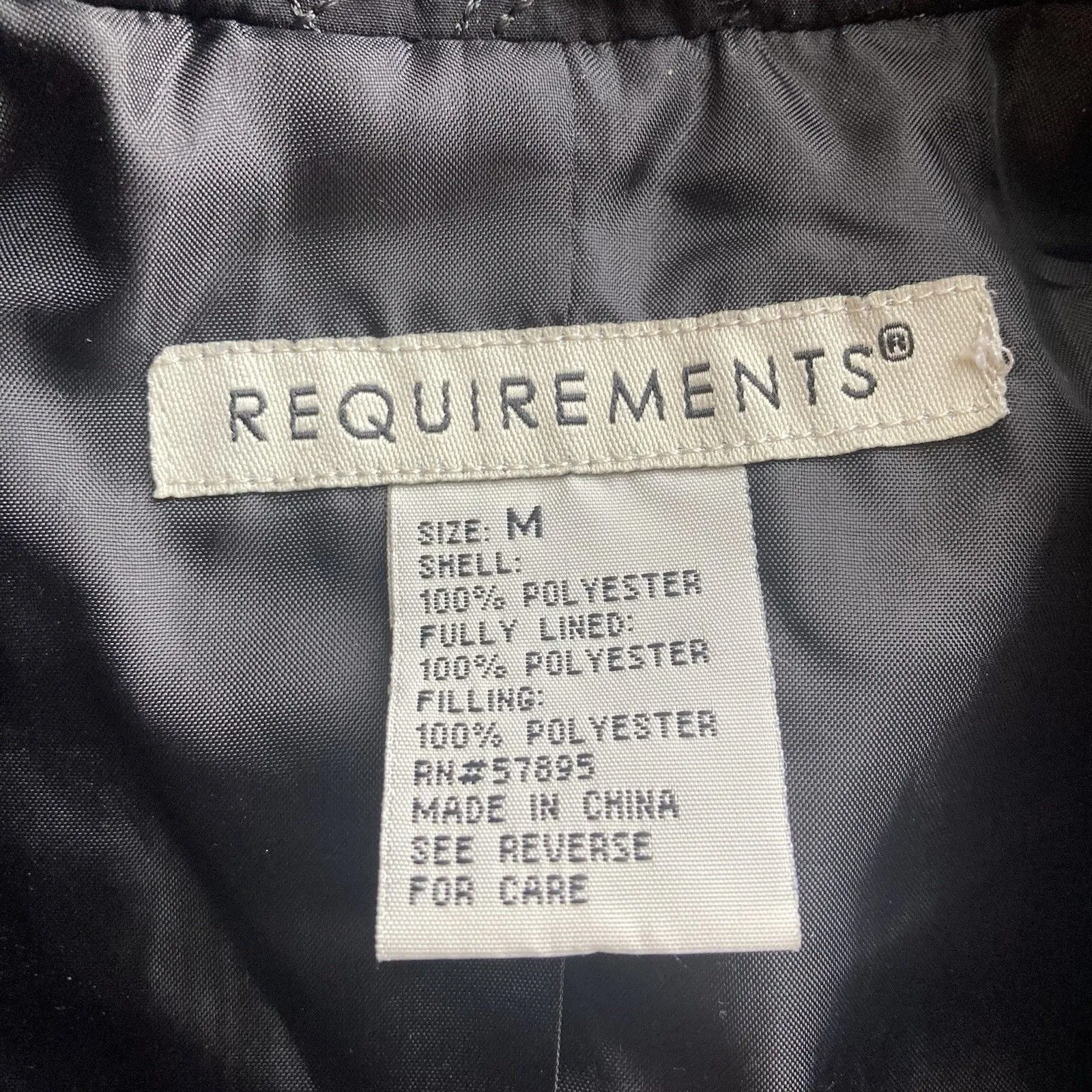 Requirements Thin Quilted Jacket M Lightweight Coat Black Zip Front Classic - Image 7