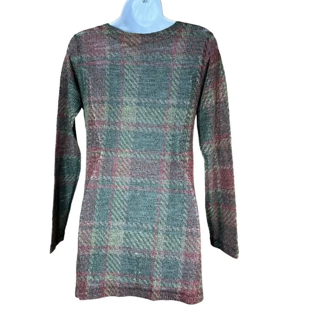  ‎Soft Surroundings V Neck Plaid Long Sleeve Top - Image 4