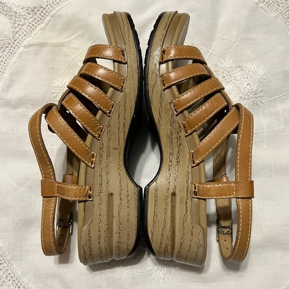 Dansko Leather Strappy Sandals Women’s EU 37 US 6.5/7 Light Brown Open Toe - Image 5