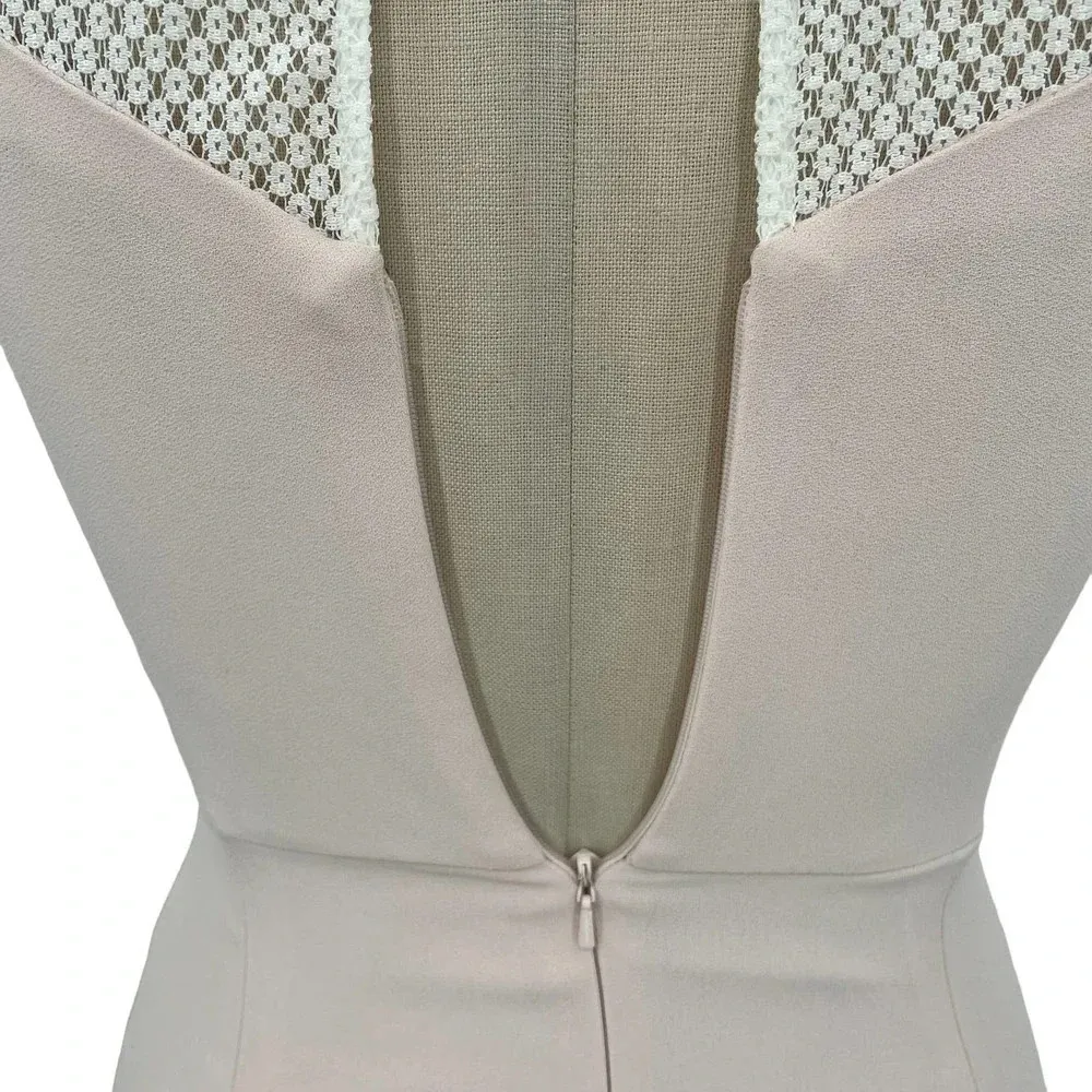 REISS Lansky‎ Pencil Dress Faint Rose Pink White Lace Size 0 - Image 10