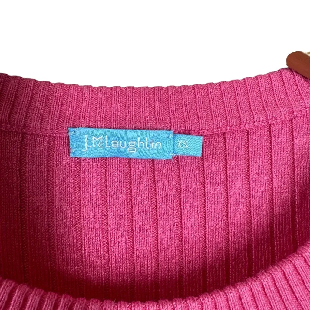 J. McLaughlin Pink Ribbed Crew Neck Sweater Size XS Cotton Modal Blend - Image 6