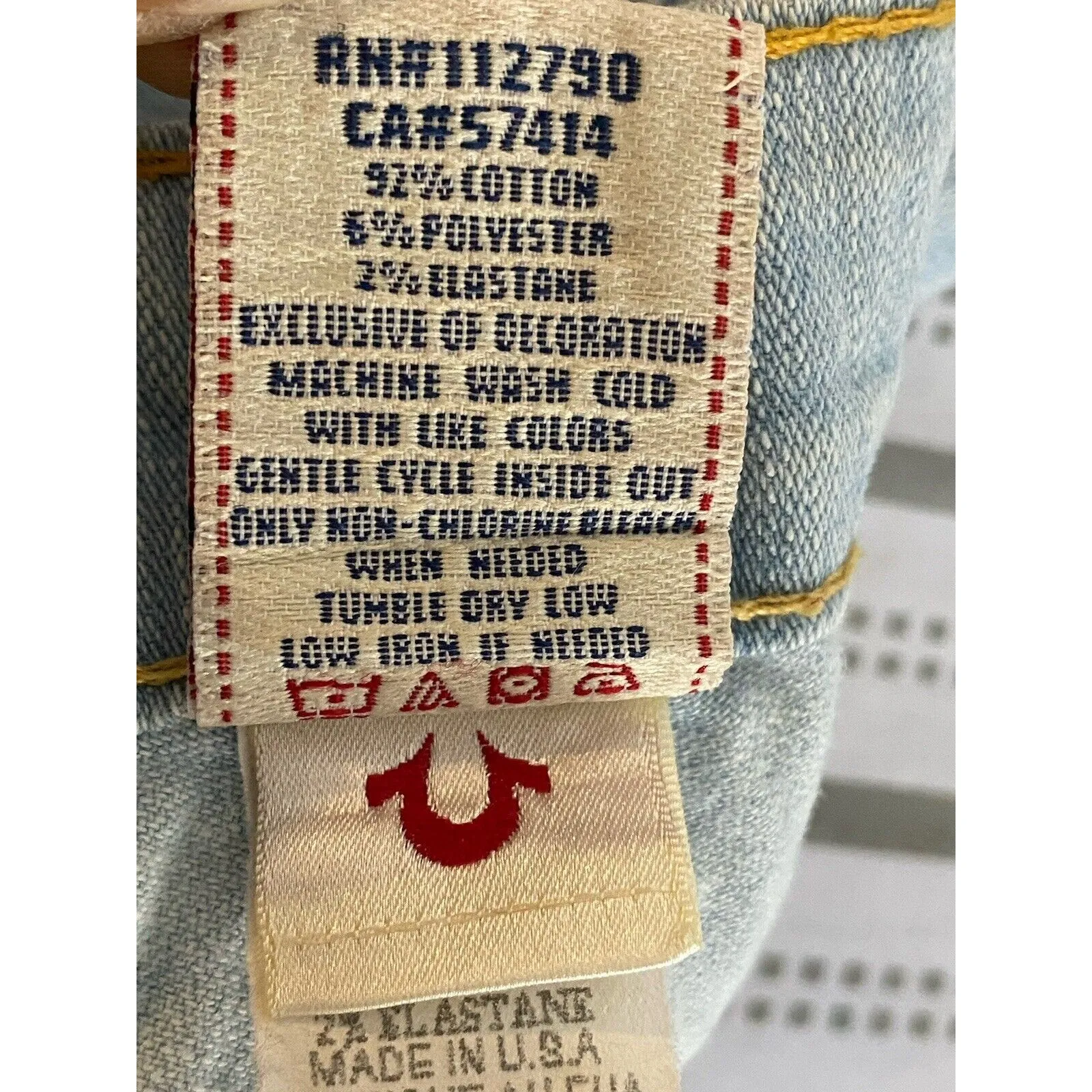 True Religion Stella Jeans Women’s Light Blue Light Wash Straight Low Rise Sz 30 - Image 13