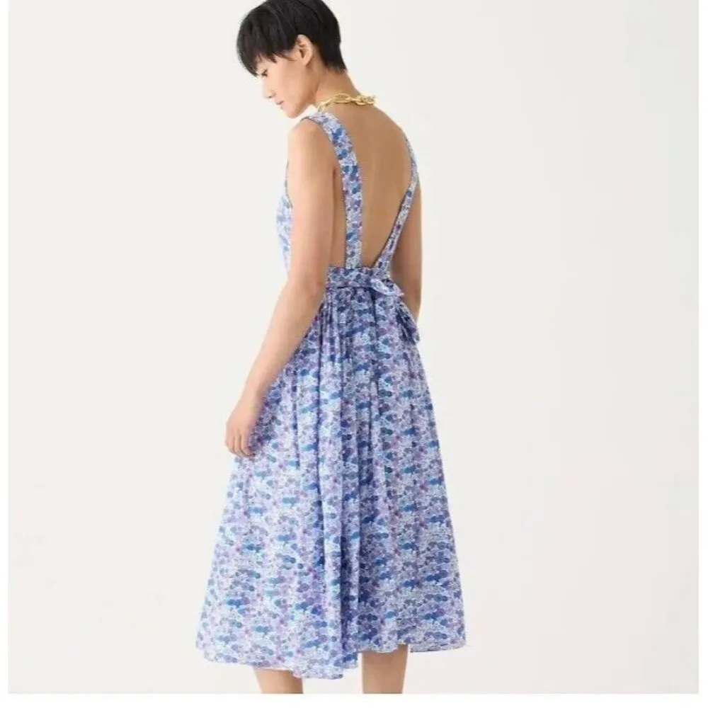 NWT J.Crew New Apron Dress in Hampton Purple Liberty Arrow Floral Fabric 12 - Image 8