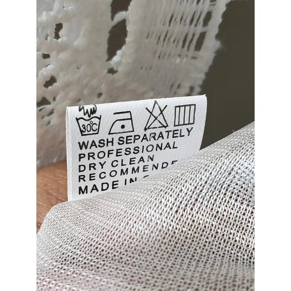 Bolaiya Sheath Dress Womens Small White Hollow Out Lace Long Sleeve Mock Neck - Image 7