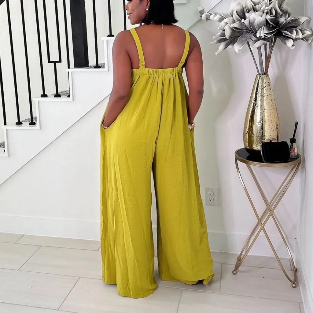 Chic Lime Jumpsuit for Women Green Size XXL - Image 3