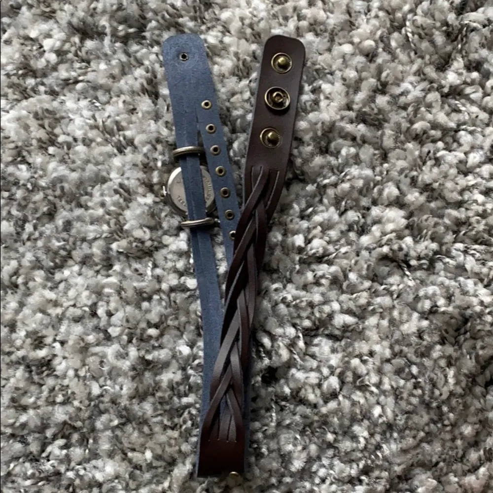 NEW women leather braided statement bracelet watch - Image 3