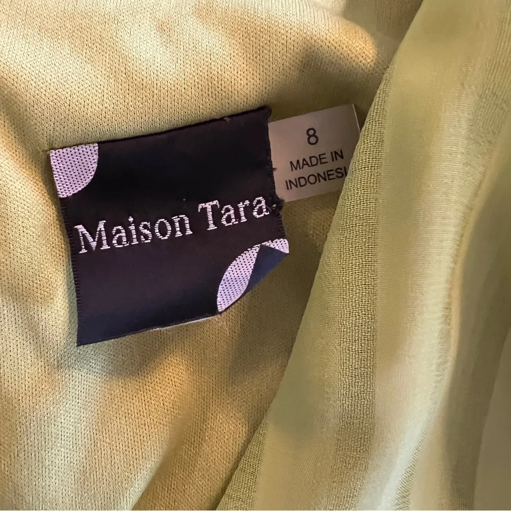 Maison Tara Chloe Apricot Green Mini Dress. Size 8 - Image 7