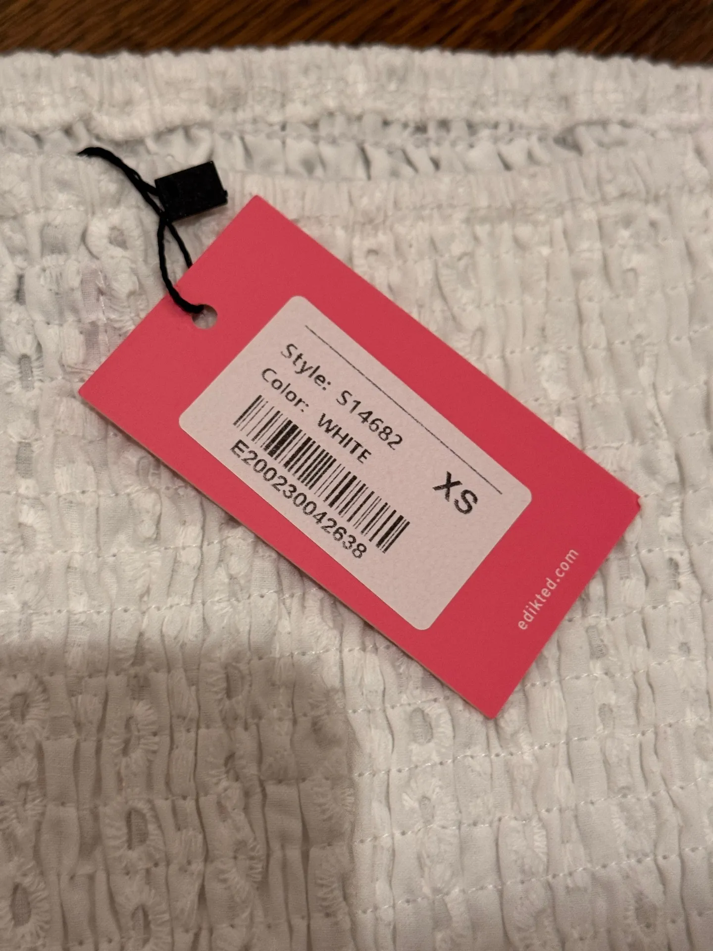 Edikted White Smocked Ruffle Mini Dress - Image 3