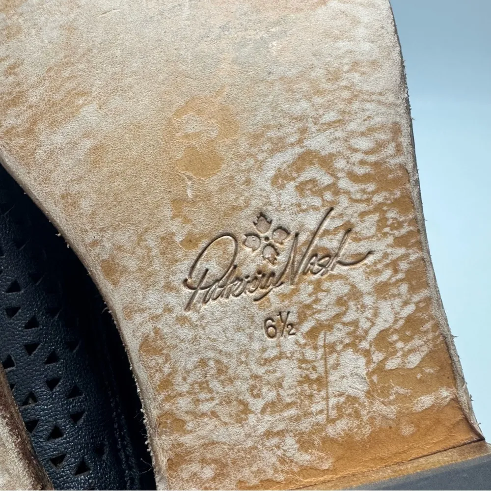 Patricia Nash Perforated Sabrina Booties In Black Size 6.5 Italian Leather - Image 8