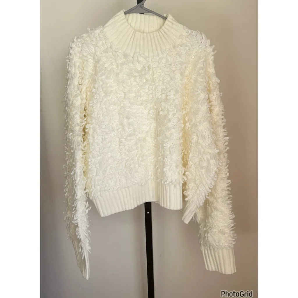 Anthropologie Maeve Callahan Mock Neck Loop Stitch Sweater 1X New With Tags - Image 3