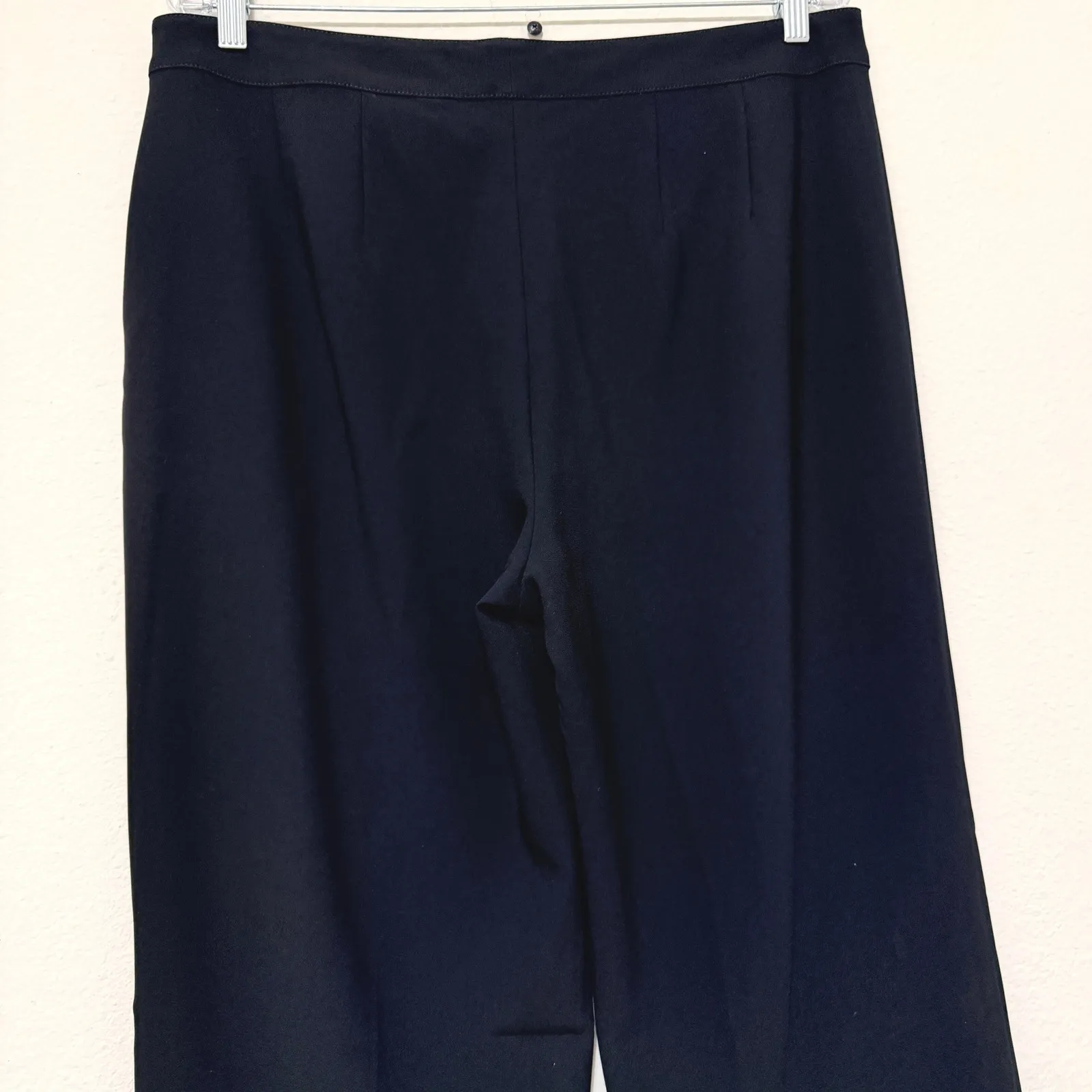 St John Caviar Collection Diana Wide Leg Crepe Pants Womens Size 12 Black Office - Image 4