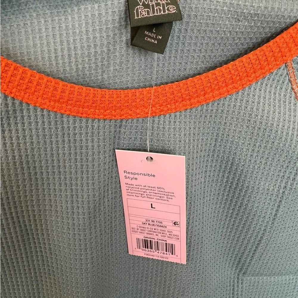 NWT - Wild Fable - Cropped Waffle Knit‎ Henley - Image 4