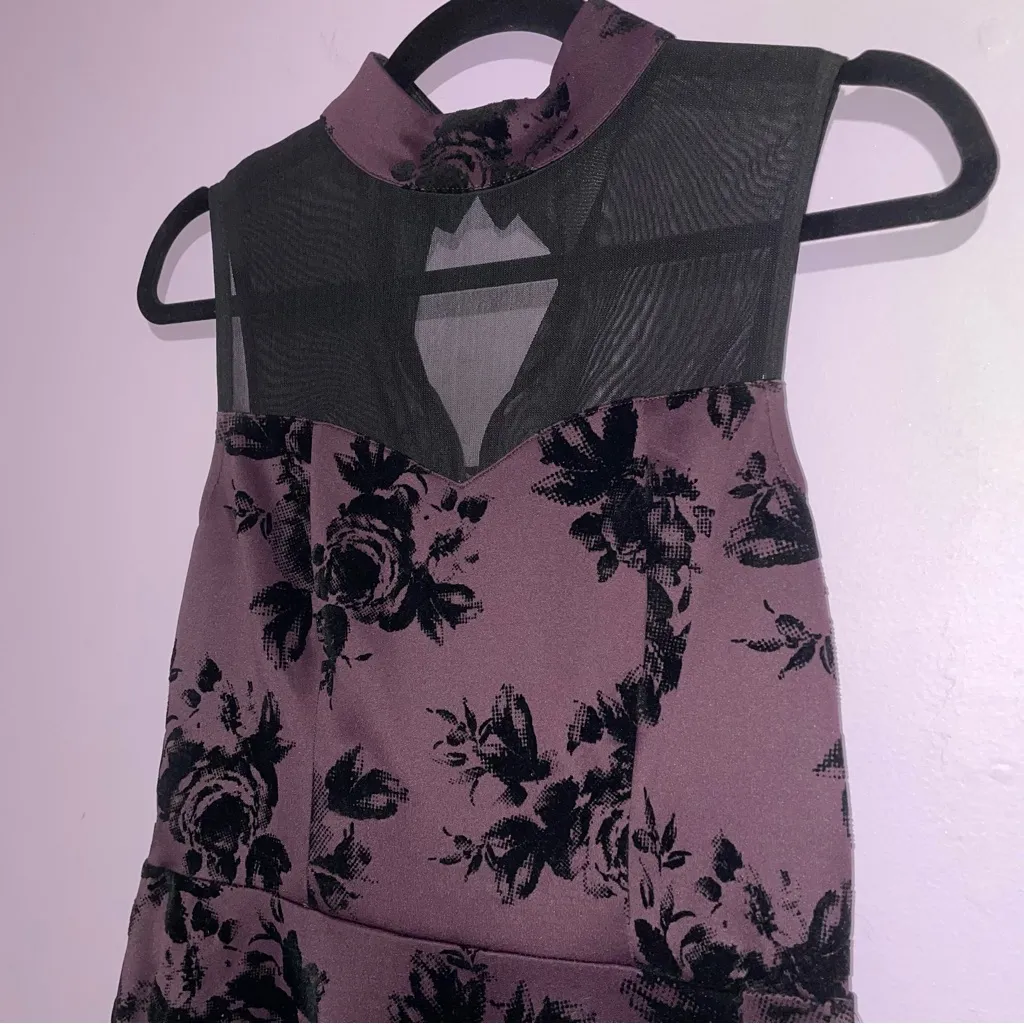 Trixxi Cocktail Dress Women Size S Burnout Velvet Mesh Whimsigoth Fairy Grunge - Image 2