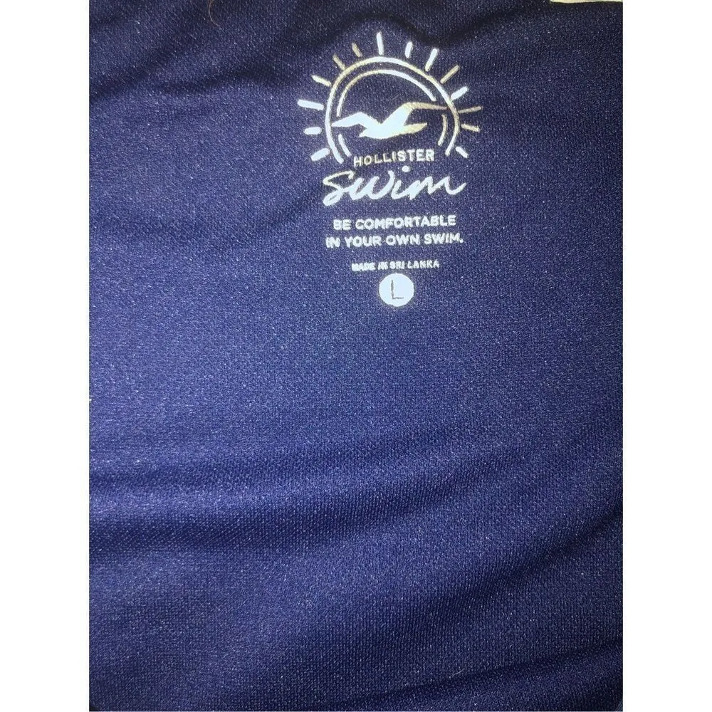 Hollister swim ditzy floral blue bikini bottoms size L - Image 8