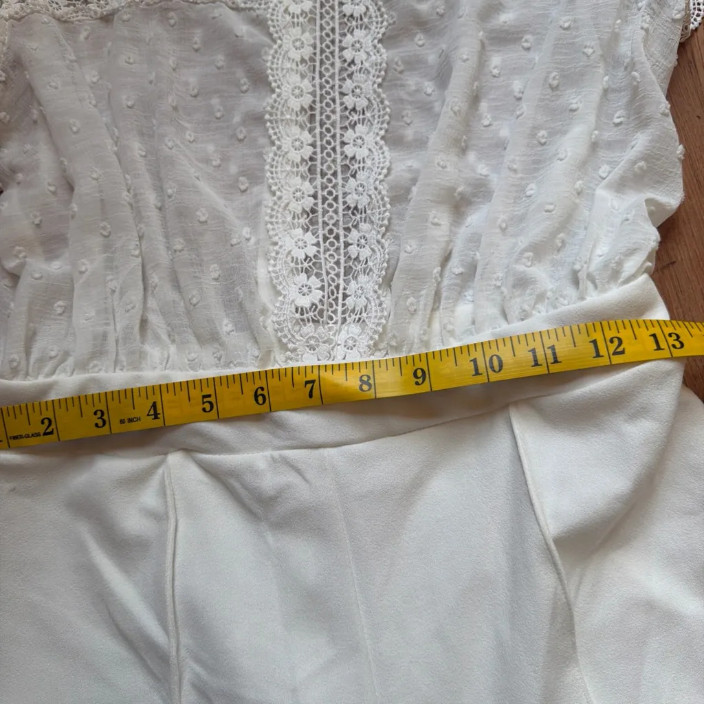 Elegant cream Lace Jumpsuit White Size L - Image 8