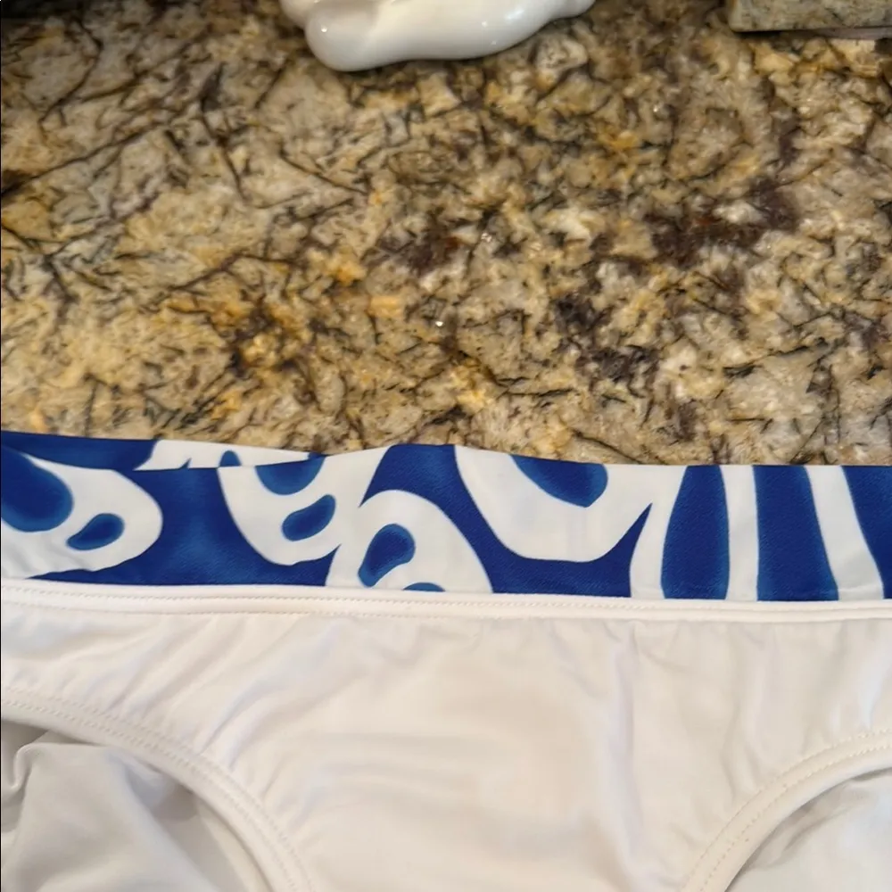 VENUS Blue and White Bikini Bottom - Image 5