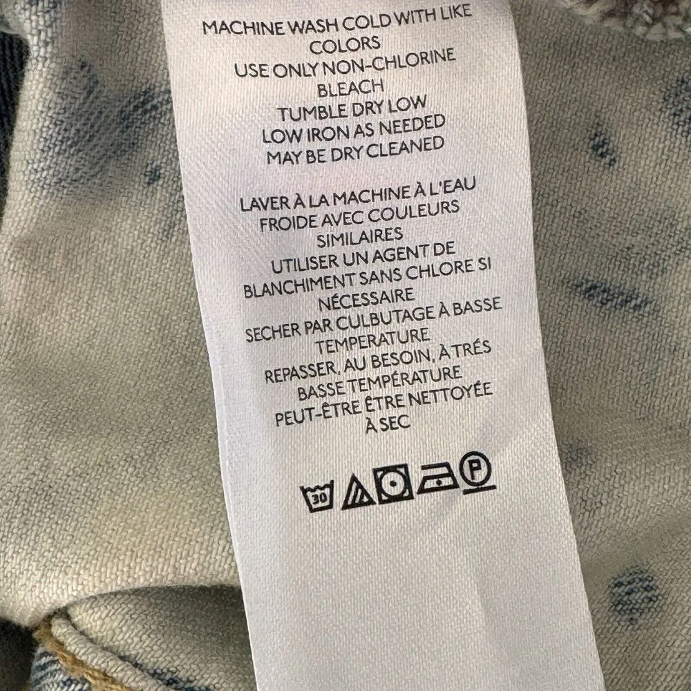 Free People Small Rumors Jean Jacket Button-Up Jones Tie-Dye Long Sleeve Pockets - Image 10