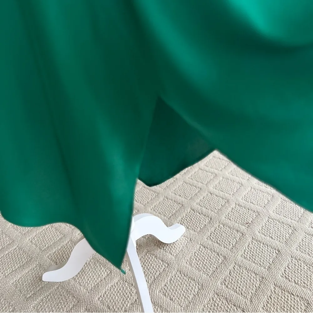 Cushnie Emerald Green Faux Wrap Satin Crepe Dress NWT 8 - Image 9