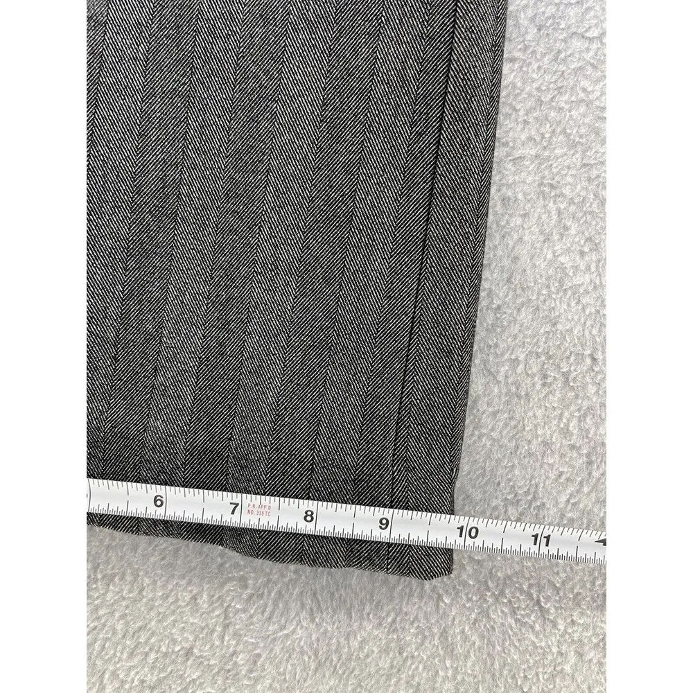 Express Women's Trousers Pants Gray Striped Size 4 Editor Fit Straight Leg - Image 7