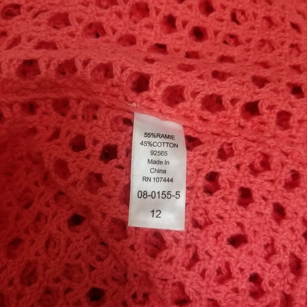 Jessica London crocheted Cardigan in Coral - Image 5