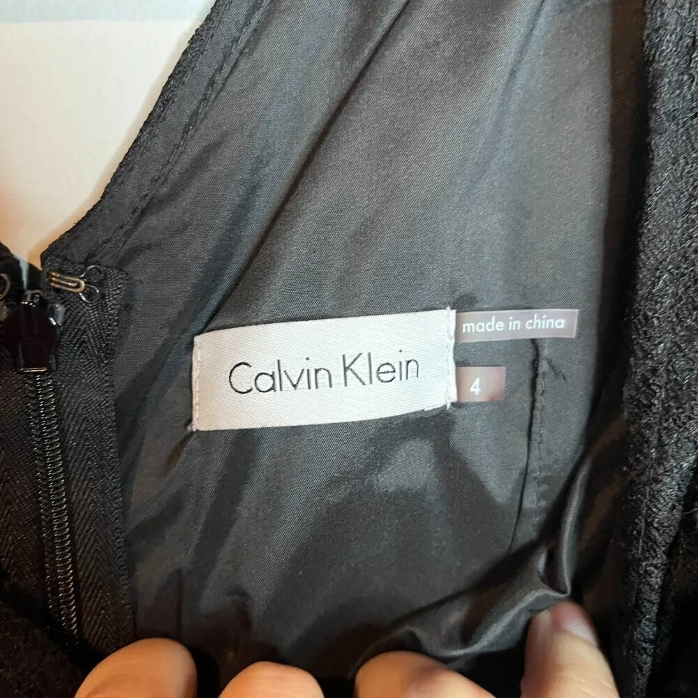 Calvin Klein black lacy sheath dress - Image 3