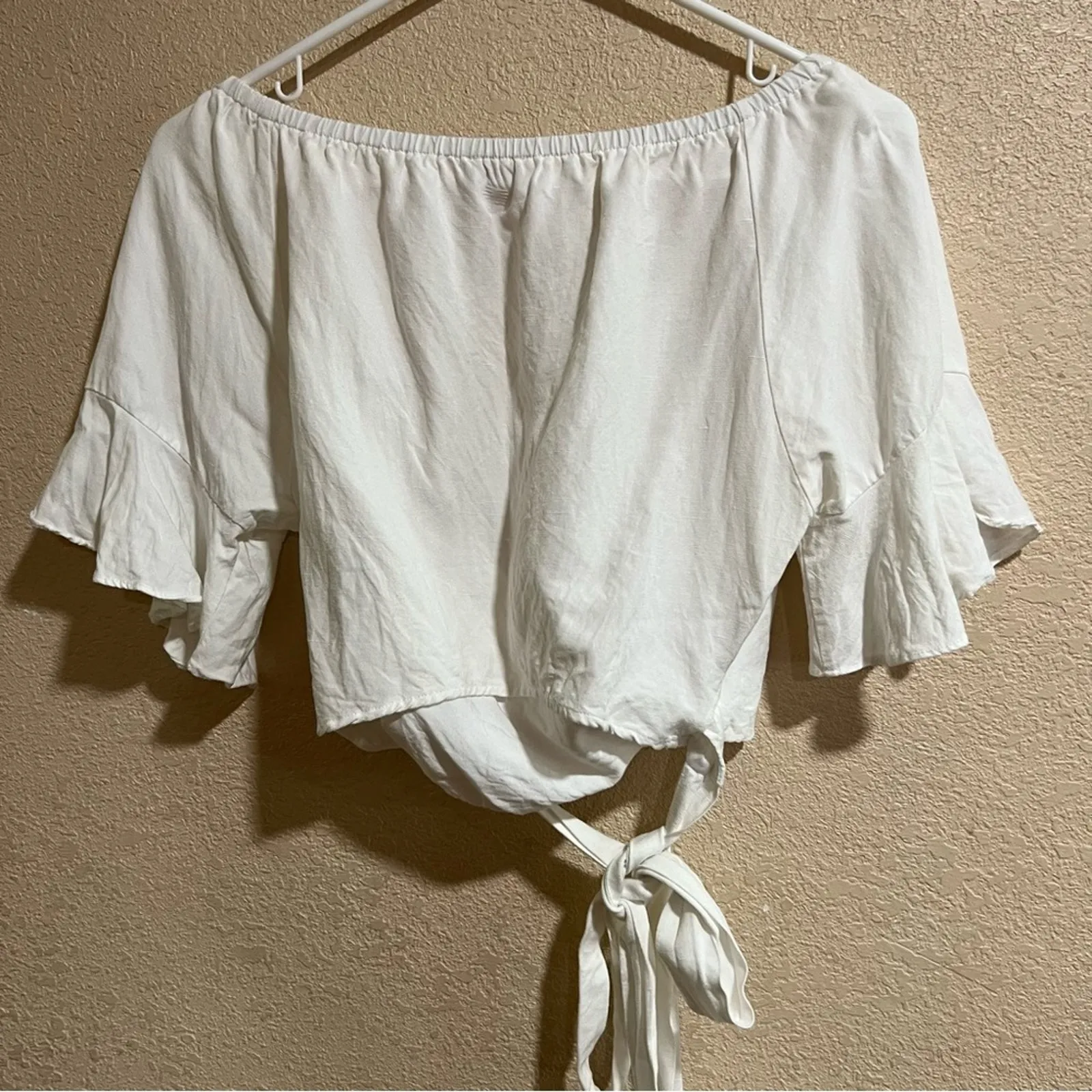 leRumi Denali Top Medium Off Shoulder Wrap Cropped Surplice V - Image 6