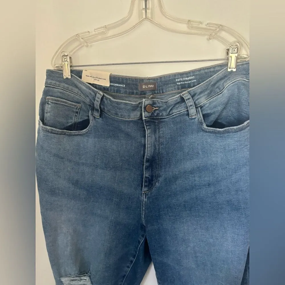 NWT DL1961 plus size 20W Patti straight leg high rise vintage ankle jeans - Image 4