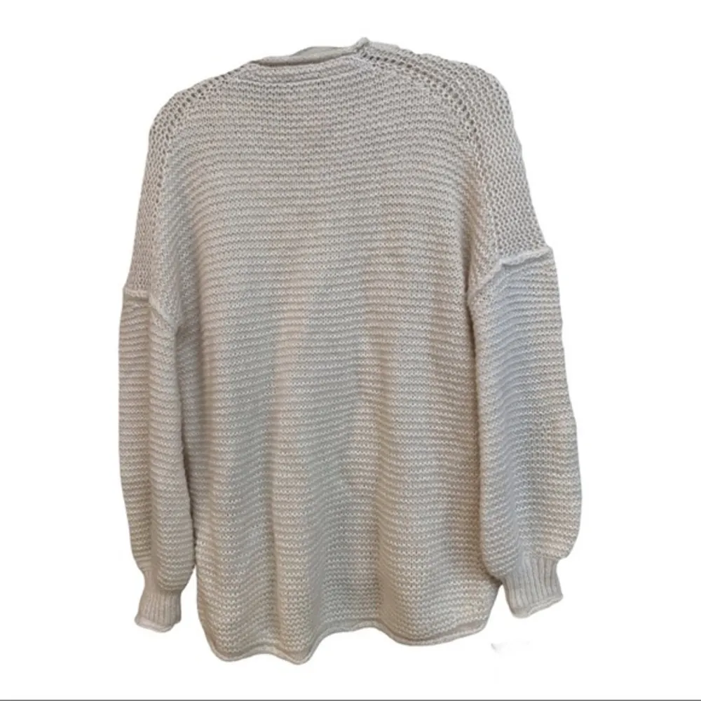 FREE PEOPLE All Mine Alpaca Wool Chunky Sloucky Soft Sweater in Ivory White XS - Image 5