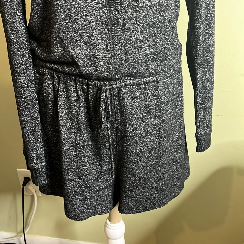 Aerie  Cozy Charcoal Gray Long Sleeve Romper - Image 3