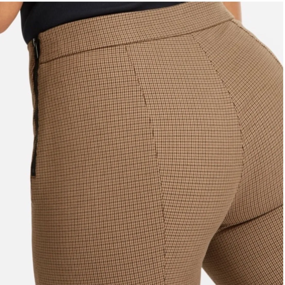 Everlane The Way High Drape Pant  Brown Houndstooth Ankle Career Work Women - Image 3