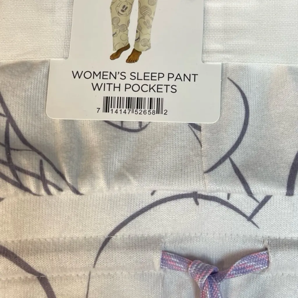Disney White and Purple Mickey Mouse Pajama Pants - Image 8