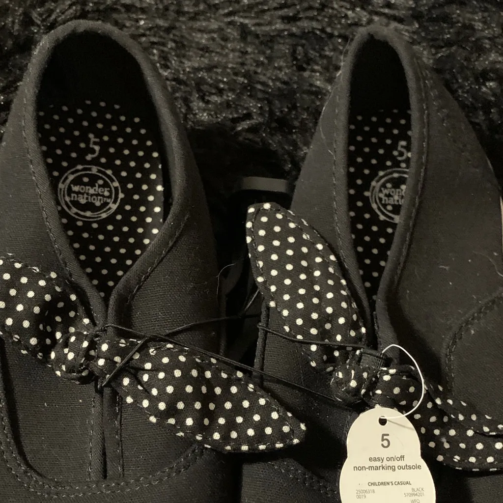Wonder Nation Black Polka Dot Sneakers - Image 2