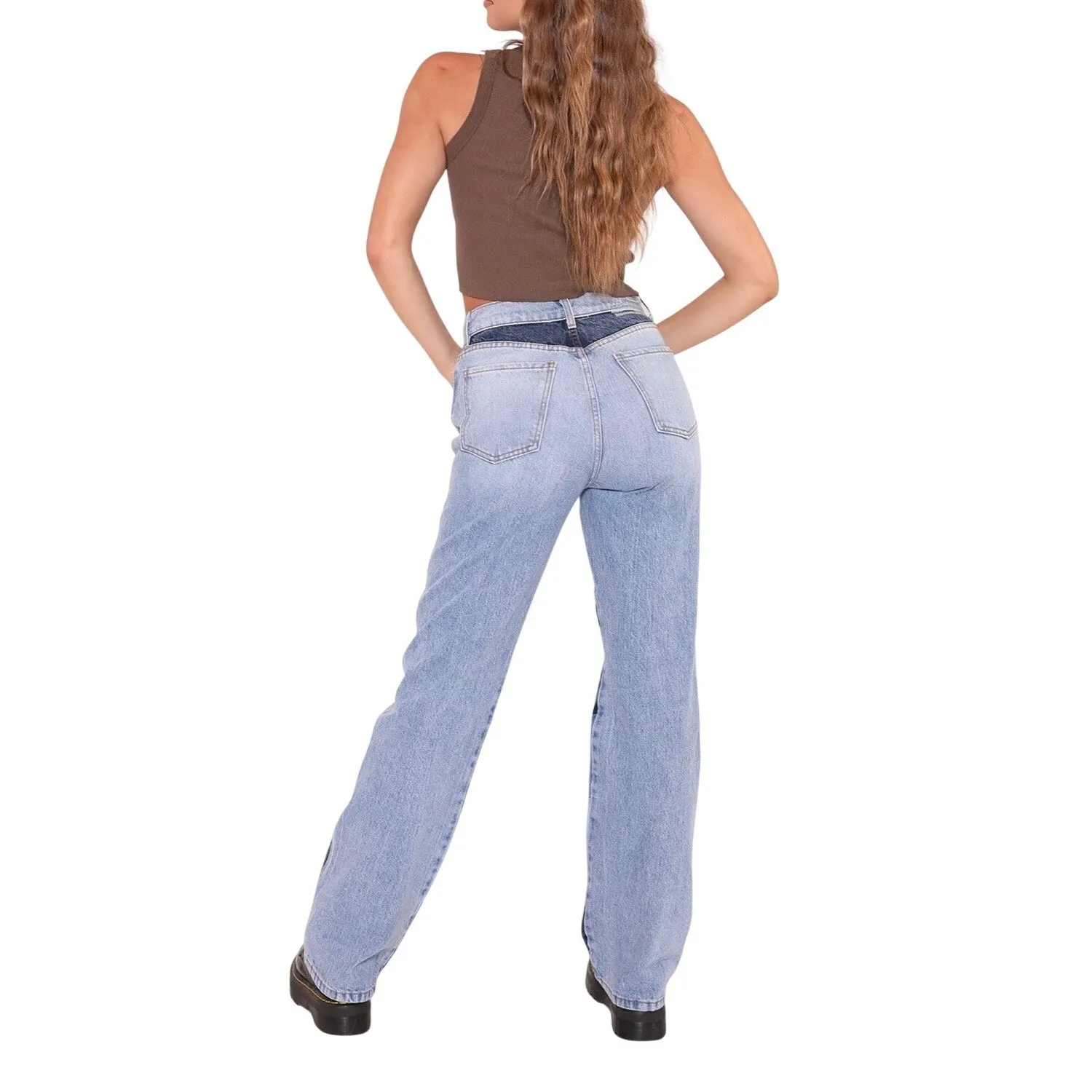 Revice Denim 90s Baby Candy Shop Patchwork High Waisted Wide Leg Blue Size 26 - Image 2