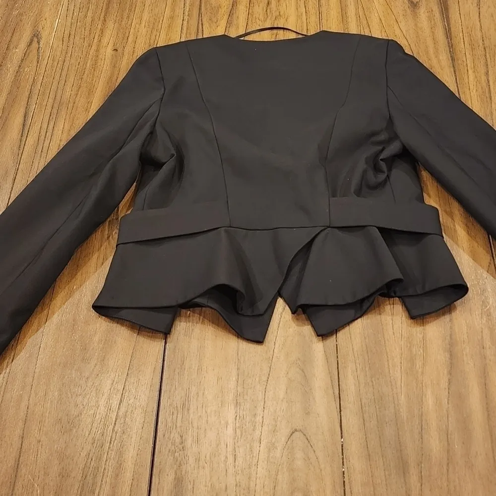 River Island black belt gold zipper detail moto light Jersey jacket blazer 14 - Image 9