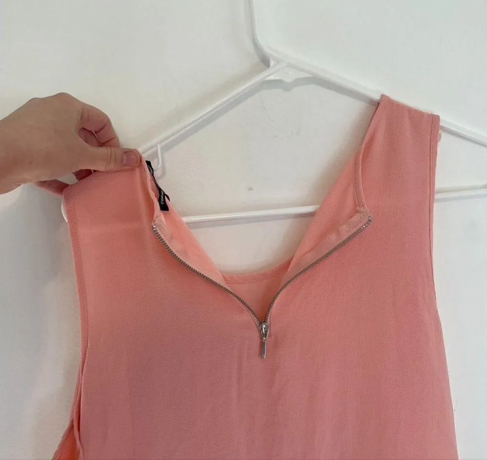 NEW NWT CABLE GAUGE Ruffled Asymmetrical Tunic Pink Textured Sleeveless Tank L - Image 10