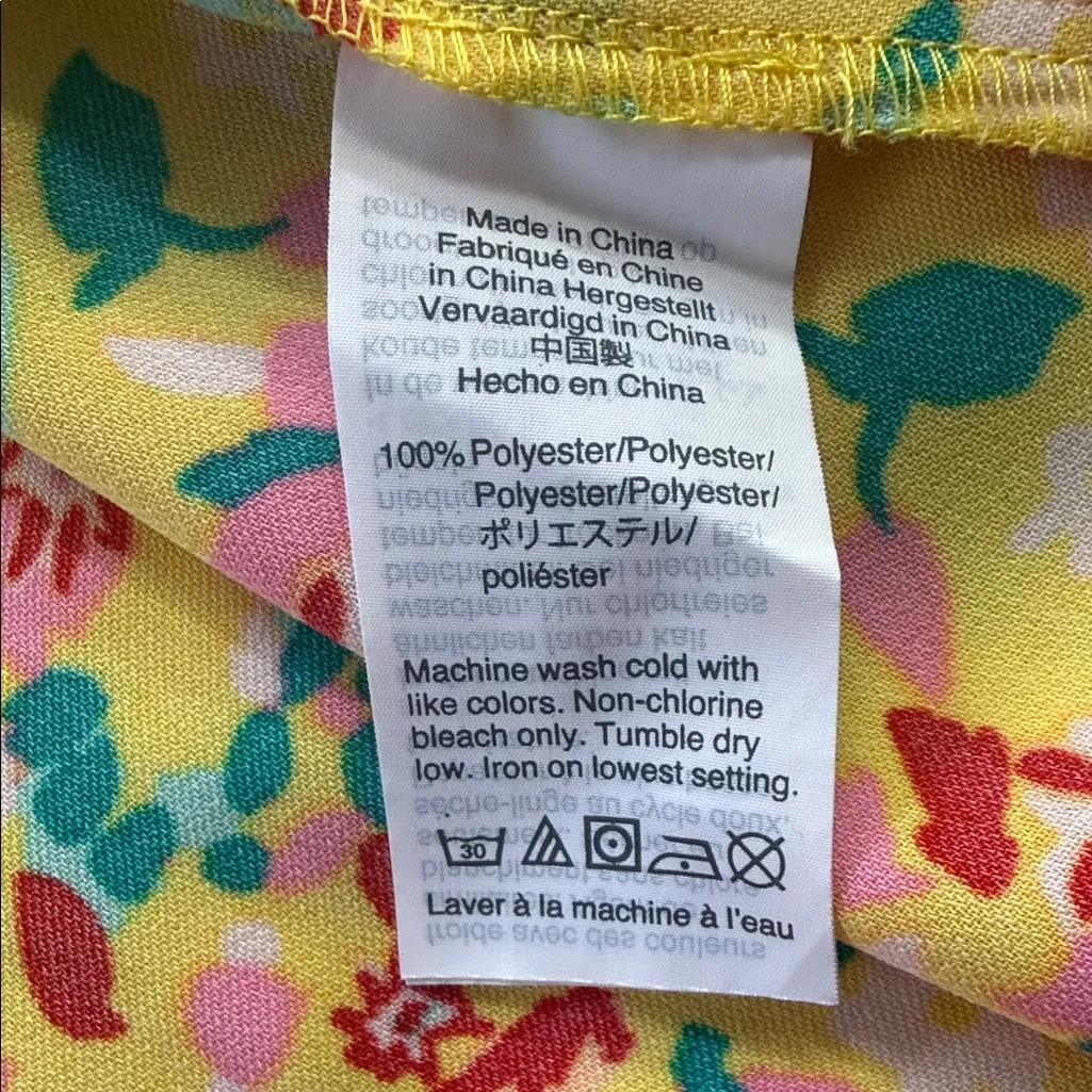 J.Crew Yellow Multicolored Floral Print Wrap Dress - Image 11