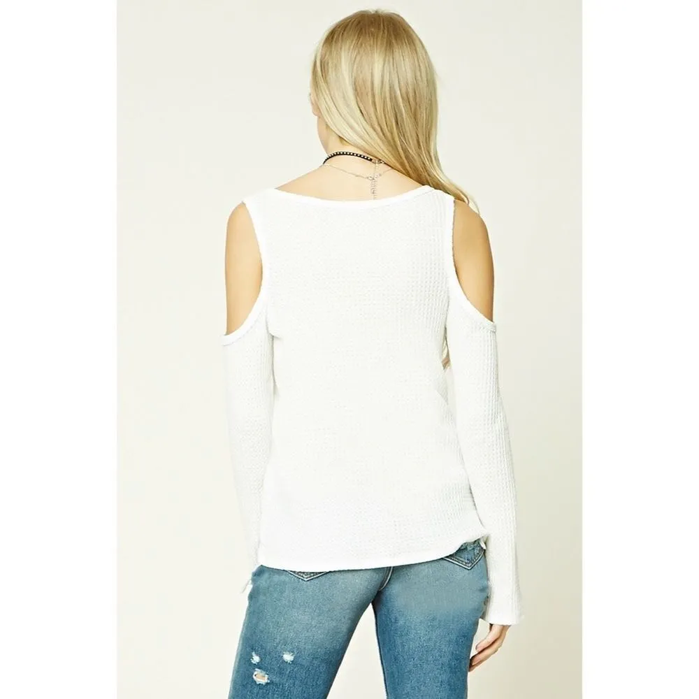 ✨Popcorn Knit Open-Shoulder Top✨ - Image 3