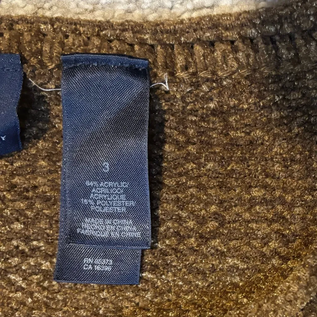 Vintage Crazy Horse by Liz Claiborne Textured Brown Knit Sweater Women’s S - Image 5