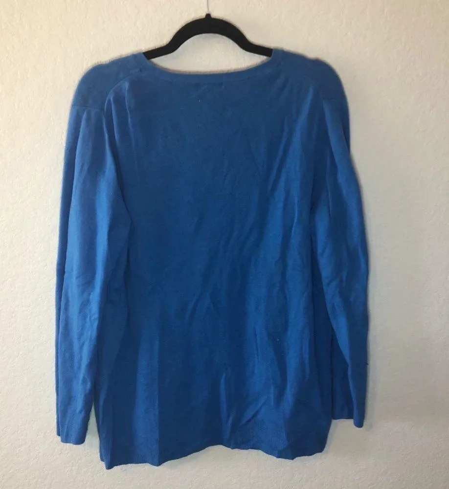 GAP Sweater Blue V Neck Knit Women’s Sz XXL GUC Silk Blend - Image 12